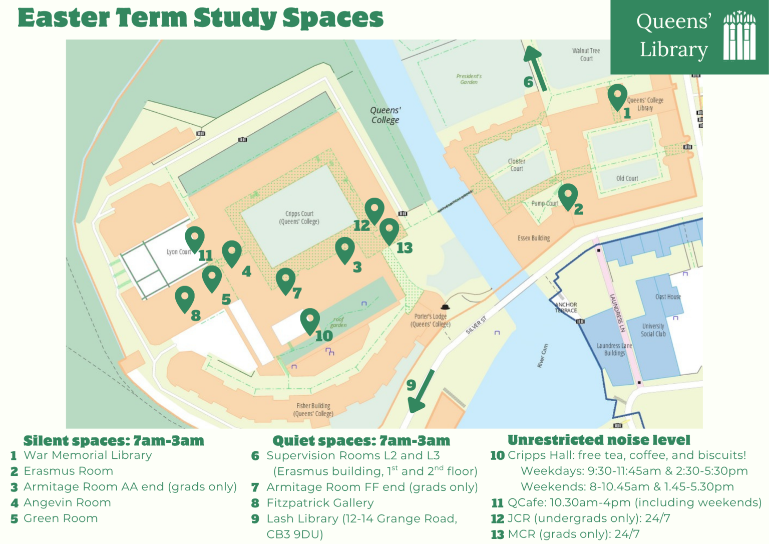 easter study spaces